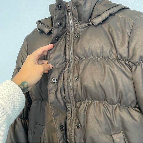 Women’s GAP puffer jacket brown with removable hood - Picture 3 of 10